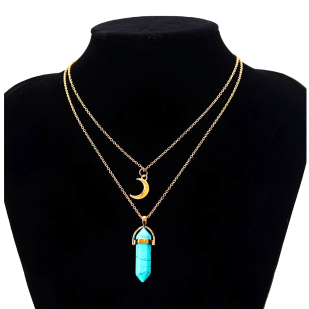 !! 5 FOR $25 !! Stone Moon Choker Necklace